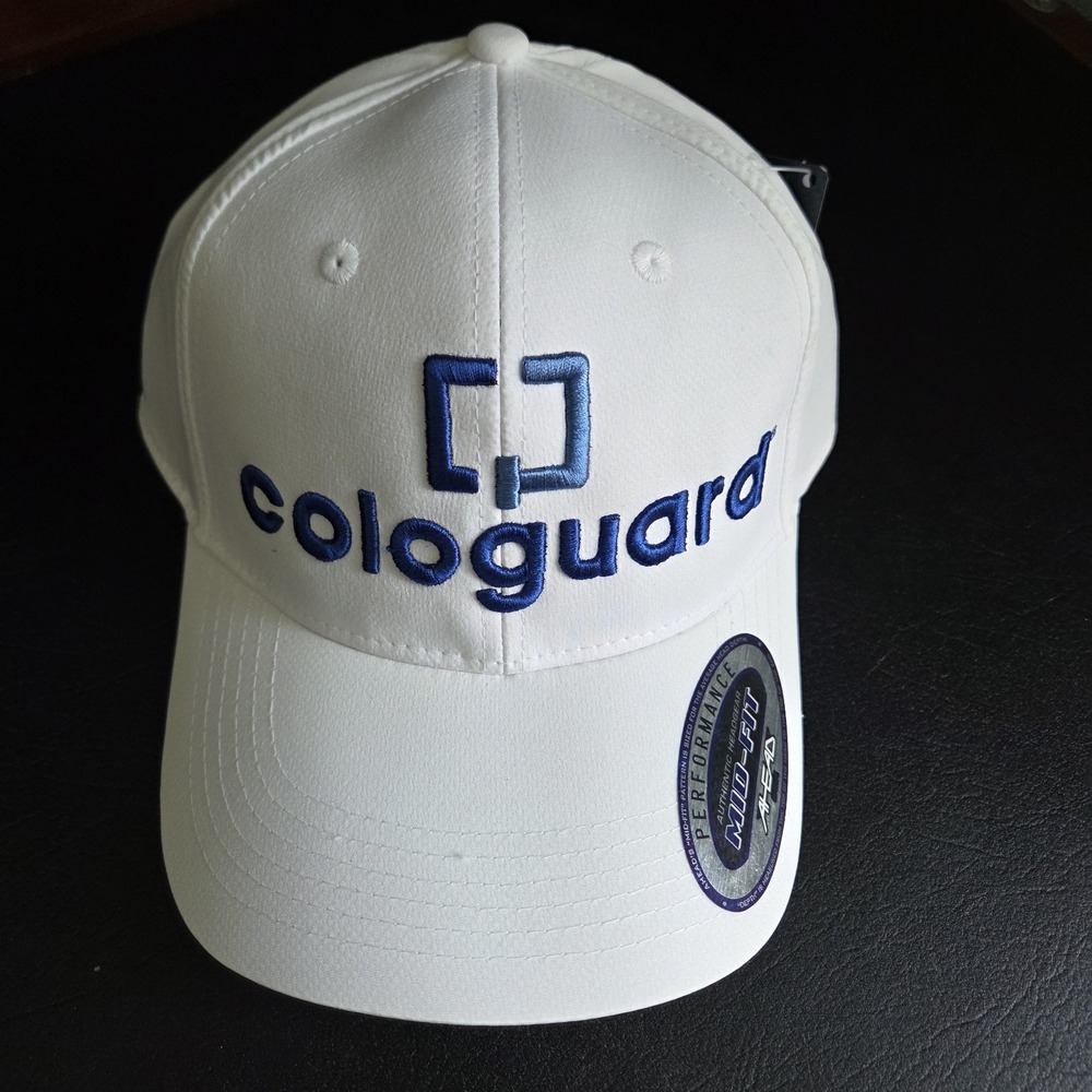 Ahead COLOGUARD‎ Performance Golf Hat Promo White Blue Sport Adjustable Cap Ad